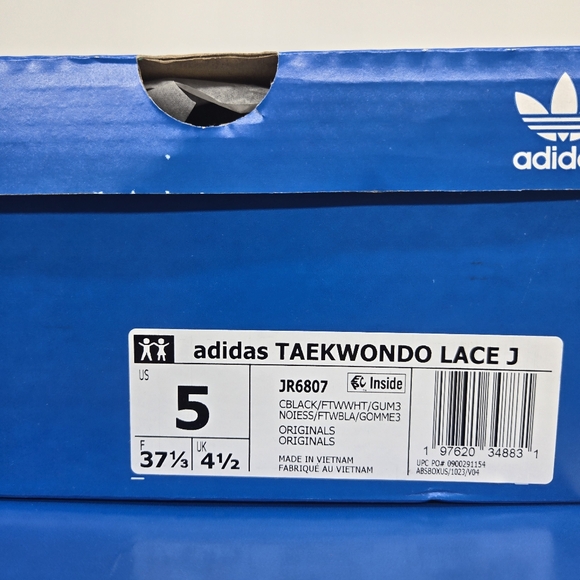 Adidas Taekwondo Lace JR6807 'Black White Gum' Shoes Women's Size 6 New - Picture 8 of 8